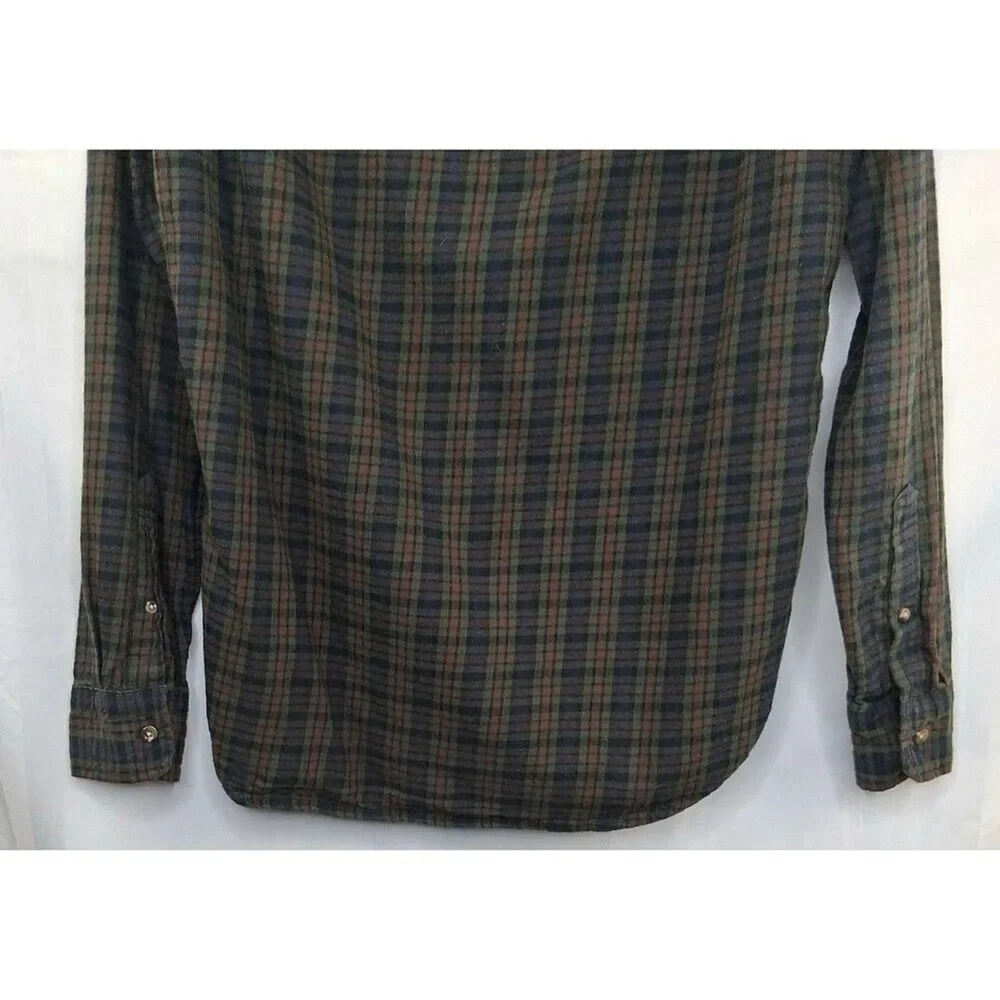 J Crew Brushed Twill Flannel Shirt Men's Plaid Tartan Size M Slim